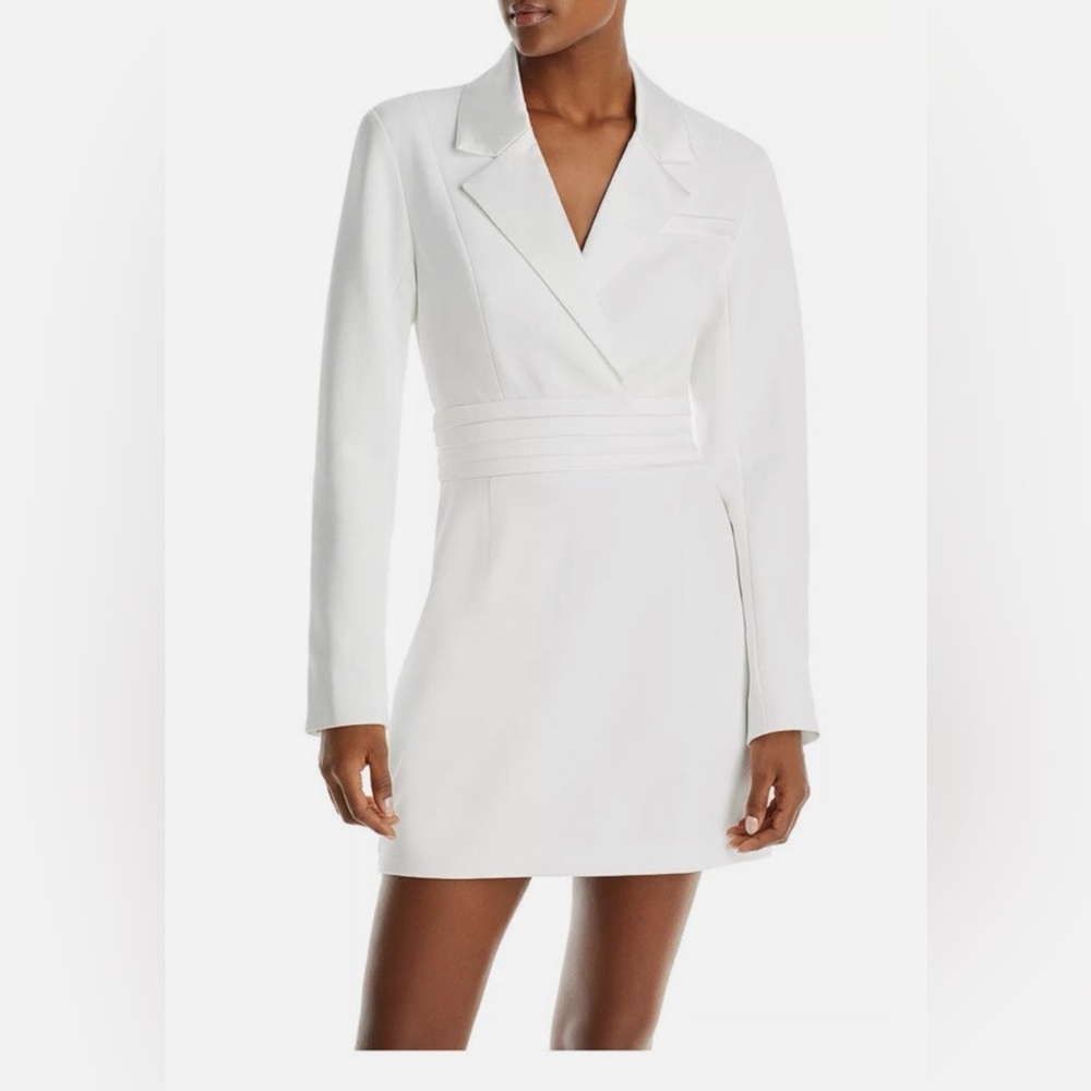 Aqua White Blazer Dress